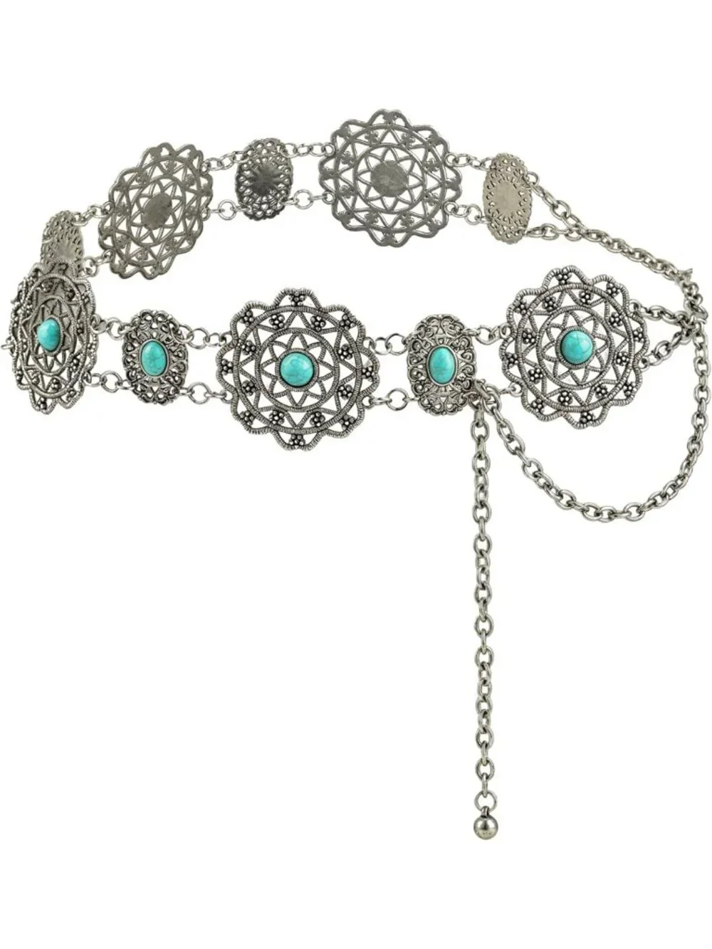Stylish Western Metal Concho Belt for Women | Adjustable Cowgirl Waist Chain
